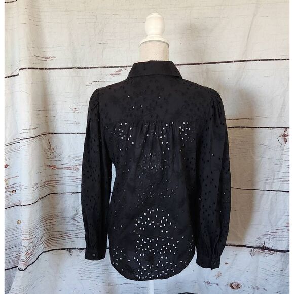 Sundance Celestine Eyelet Top with Blouson Sleeves Size Small - Picture 2 of 5